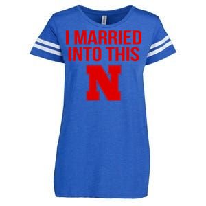 Nebraska Married Into This Enza Ladies Jersey Football T-Shirt