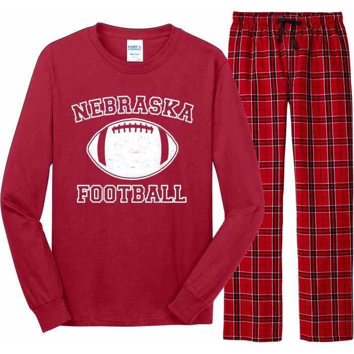 Nebraska Football Vintage Distressed Long Sleeve Pajama Set