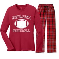 Nebraska Football Vintage Distressed Women's Long Sleeve Flannel Pajama Set 