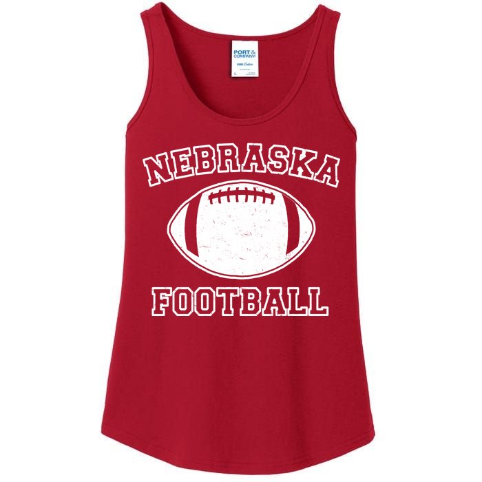 Nebraska Football Vintage Distressed Ladies Essential Tank