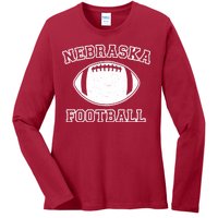 Nebraska Football Vintage Distressed Ladies Long Sleeve Shirt