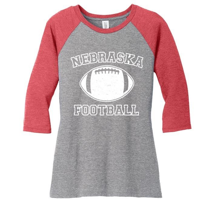 Nebraska Football Vintage Distressed Women's Tri-Blend 3/4-Sleeve Raglan Shirt