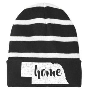 Nebraska Home State Striped Beanie with Solid Band