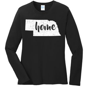 Nebraska Home State Ladies Long Sleeve Shirt