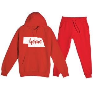 Nebraska Home State Premium Hooded Sweatsuit Set