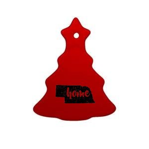 Nebraska Home State Ceramic Tree Ornament