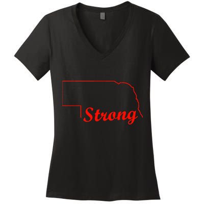 Nebraska Strong Women's V-Neck T-Shirt