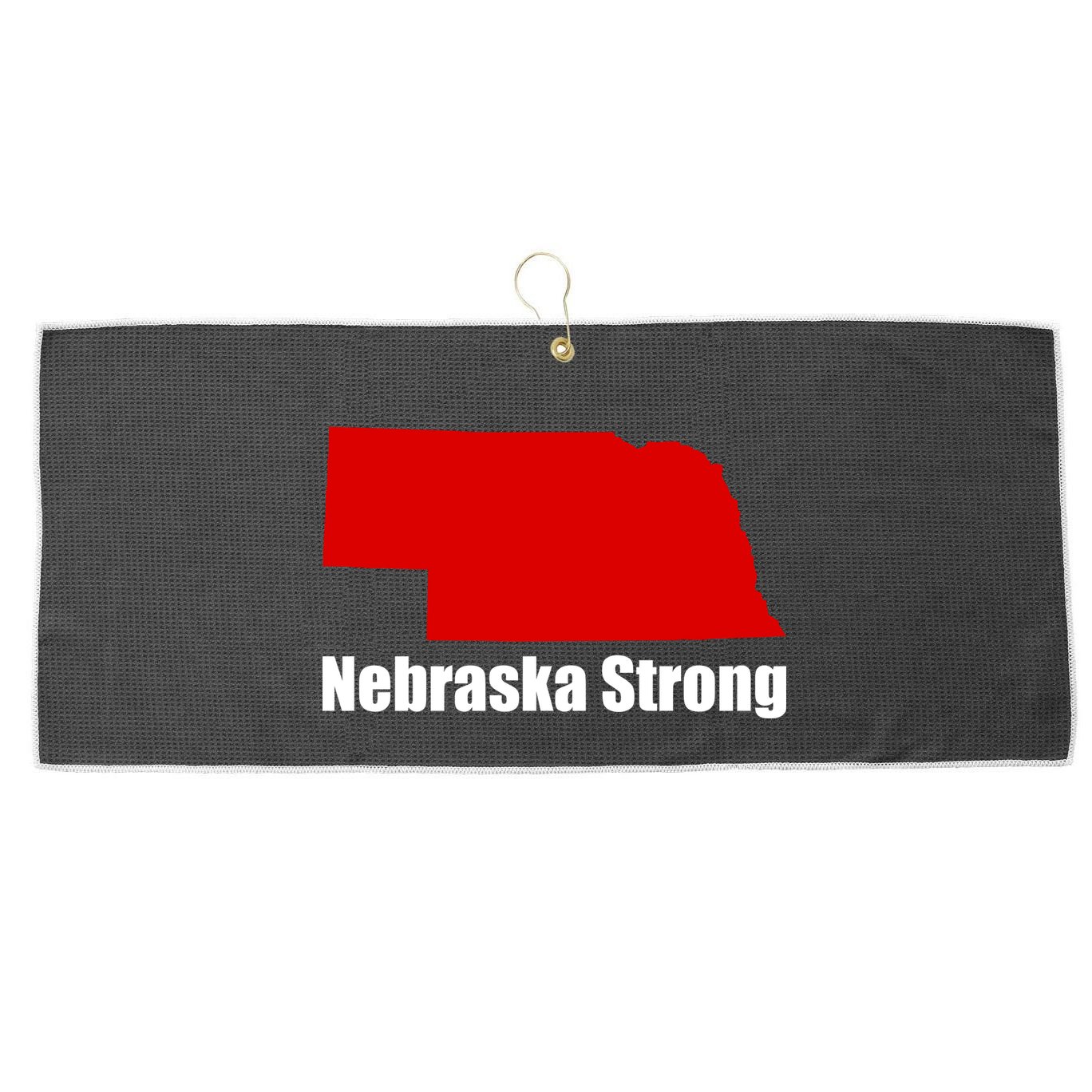 Nebraska Strong Flooding Large Microfiber Waffle Golf Towel