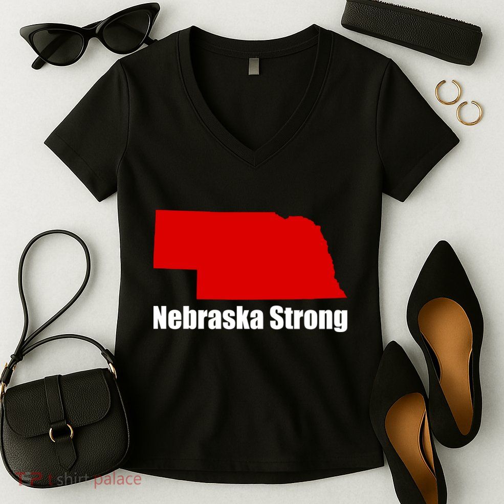 Nebraska Strong Flooding Women's V-Neck T-Shirt