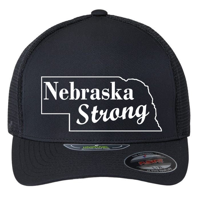 Nebraska Strong Map Flexfit Unipanel Trucker Cap
