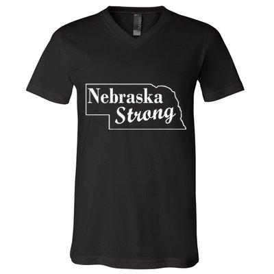 Nebraska Strong Map V-Neck T-Shirt