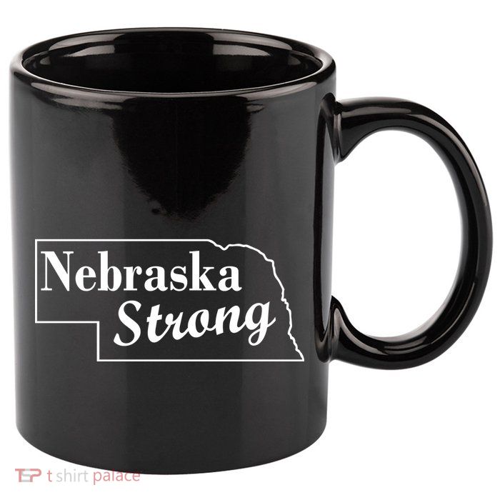 Nebraska Strong Map 11oz C Handle Ceramic Mug