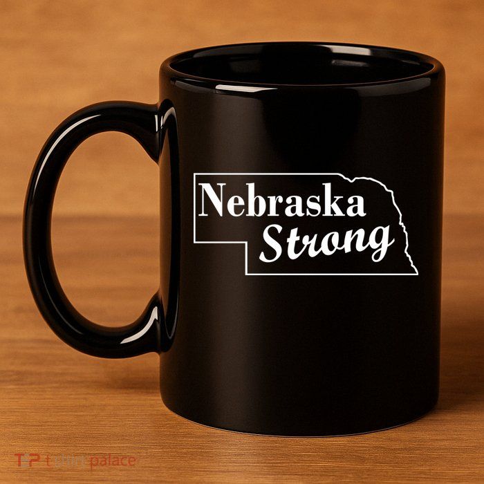 Nebraska Strong Map 11oz C Handle Ceramic Mug