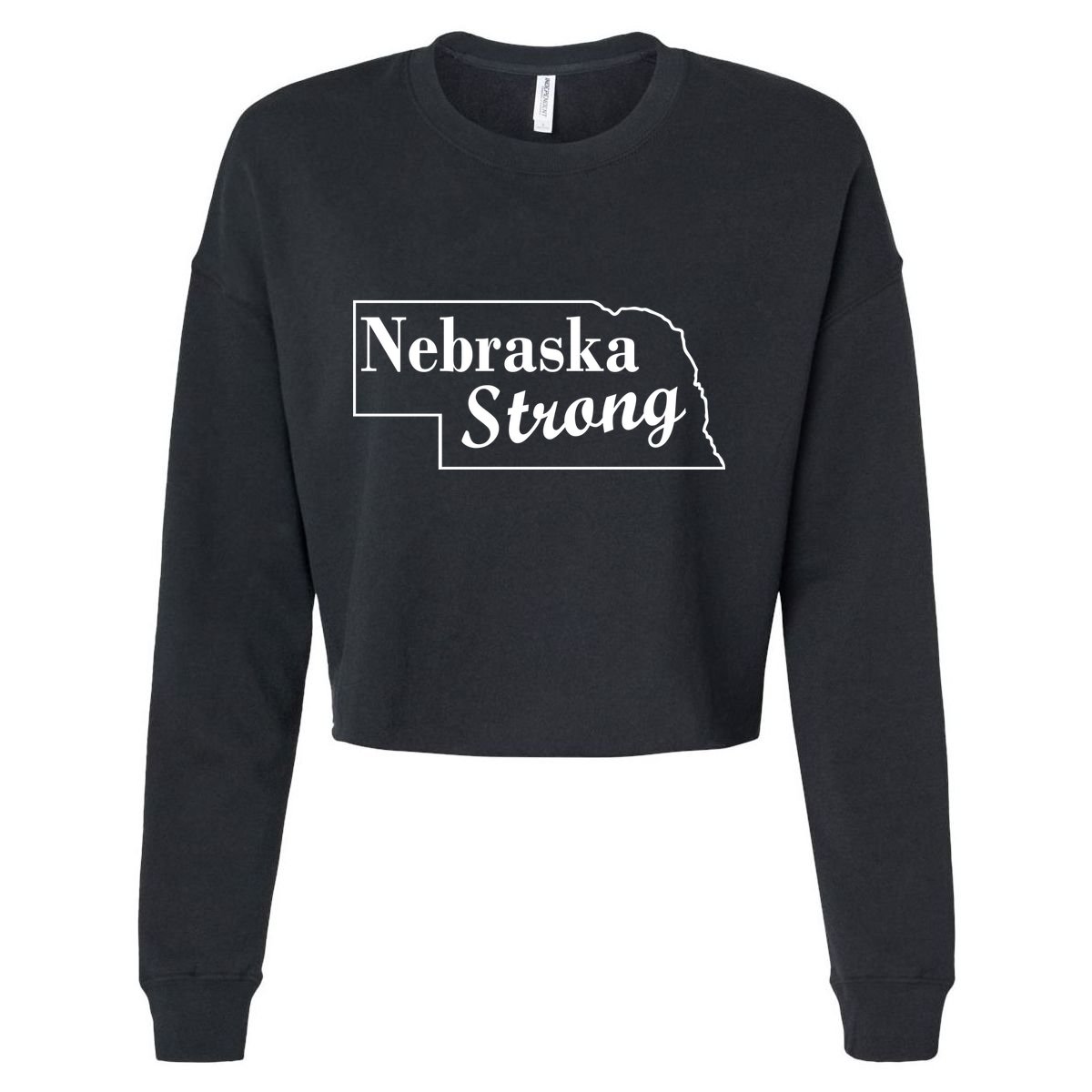 Nebraska Strong Map Cropped Pullover Crew