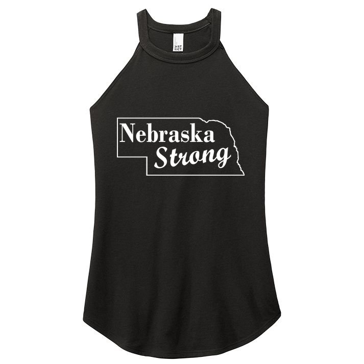 Nebraska Strong Map Women's Perfect Tri Rocker Tank