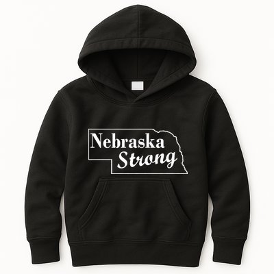 Nebraska Strong Map Kids Hoodie