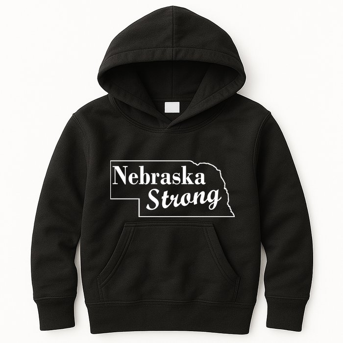 Nebraska Strong Map Kids Hoodie