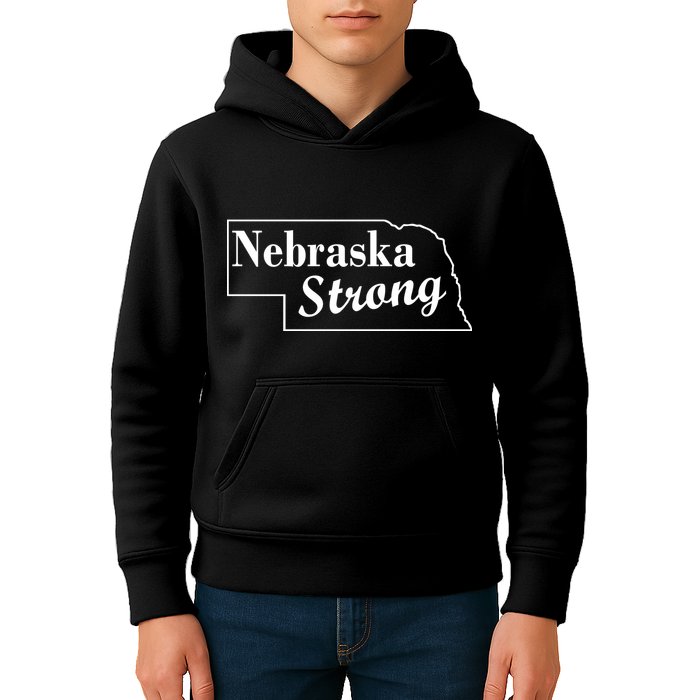 Nebraska Strong Map Kids Hoodie