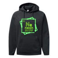 Neon Element Chemistry Periodic Table Science Nerd Performance Fleece Hoodie