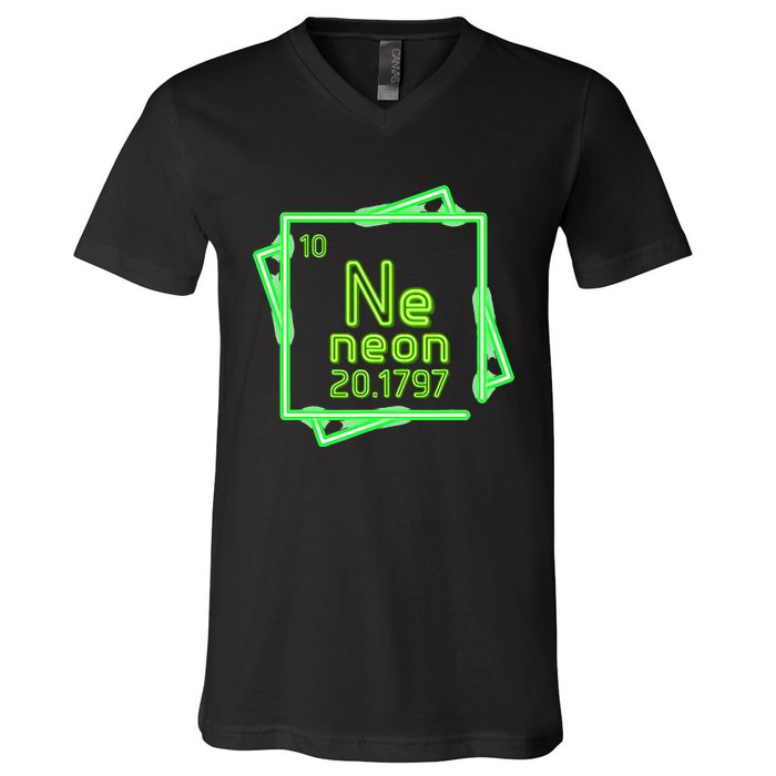 Neon Element Chemistry Periodic Table Science Nerd V-Neck T-Shirt