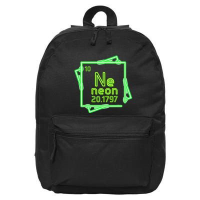 Neon Element Chemistry Periodic Table Science Nerd 16 in Basic Backpack