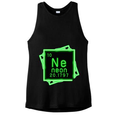 Neon Element Chemistry Periodic Table Science Nerd Ladies PosiCharge Tri-Blend Wicking Tank