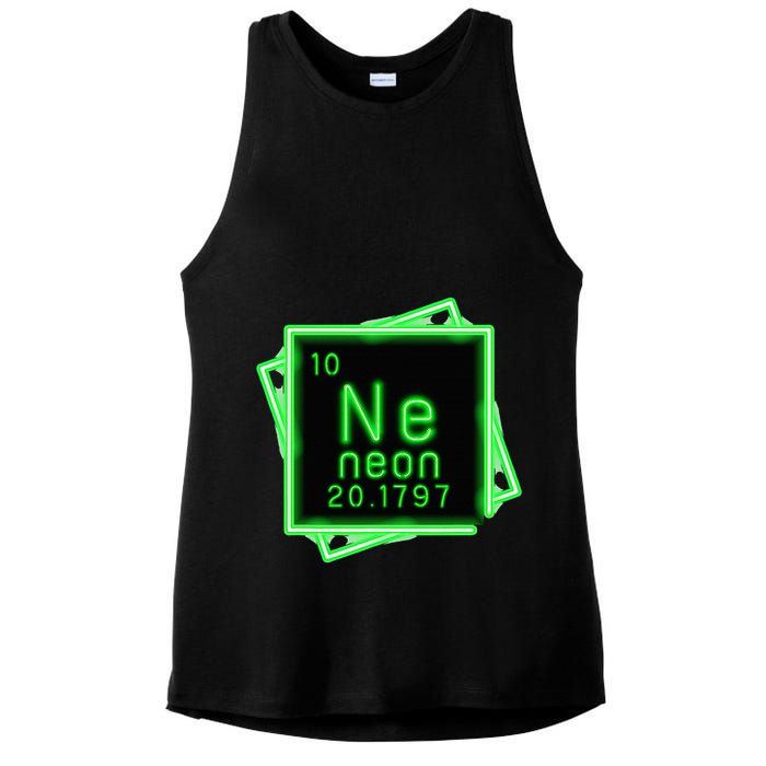 Neon Element Chemistry Periodic Table Science Nerd Ladies PosiCharge Tri-Blend Wicking Tank