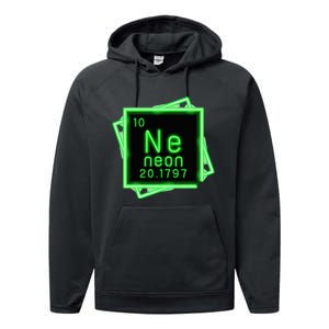 Neon Element Chemistry Periodic Table Science Nerd Performance Fleece Hoodie