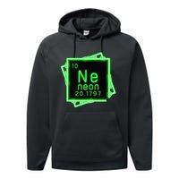 Neon Element Chemistry Periodic Table Science Nerd Performance Fleece Hoodie