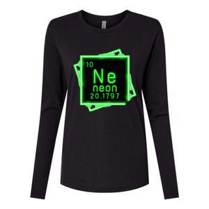 Neon Element Chemistry Periodic Table Science Nerd Womens Cotton Relaxed Long Sleeve T-Shirt