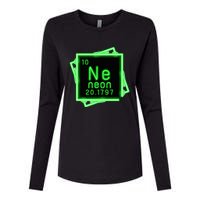 Neon Element Chemistry Periodic Table Science Nerd Womens Cotton Relaxed Long Sleeve T-Shirt