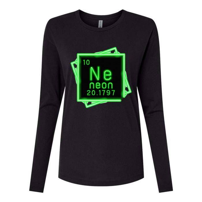 Neon Element Chemistry Periodic Table Science Nerd Womens Cotton Relaxed Long Sleeve T-Shirt