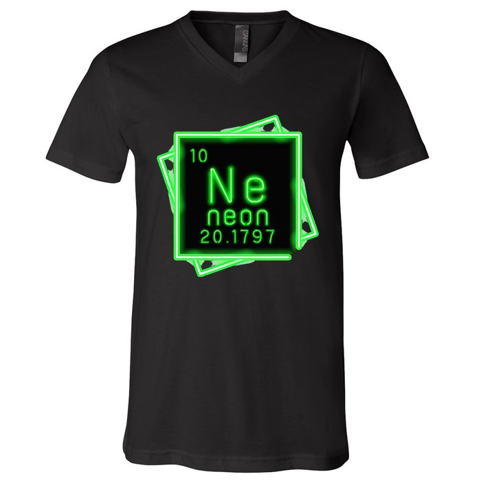 Neon Element Chemistry Periodic Table Science Nerd V-Neck T-Shirt