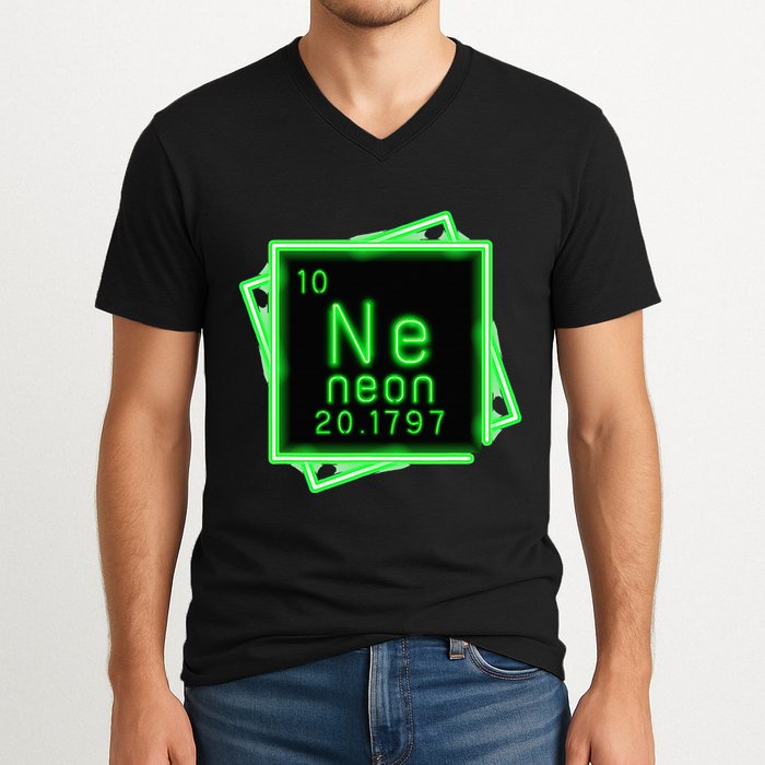 Neon Element Chemistry Periodic Table Science Nerd V-Neck T-Shirt