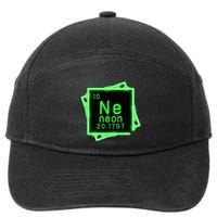 Neon Element Chemistry Periodic Table Science Nerd 7-Panel Snapback Hat