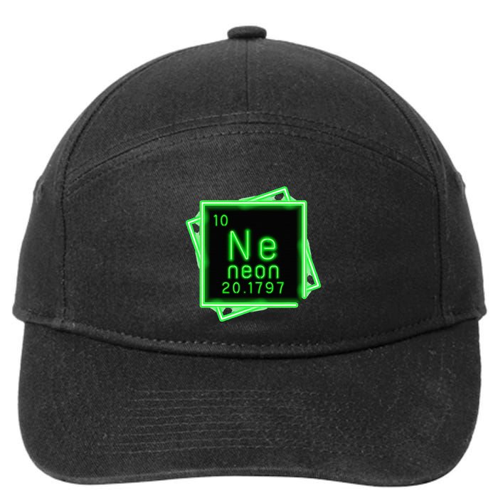 Neon Element Chemistry Periodic Table Science Nerd 7-Panel Snapback Hat