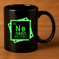 Neon Element Chemistry Periodic Table Science Nerd 11oz C Handle Ceramic Mug