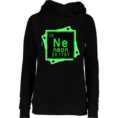 Neon Element Chemistry Periodic Table Science Nerd Womens Funnel Neck Pullover Hood