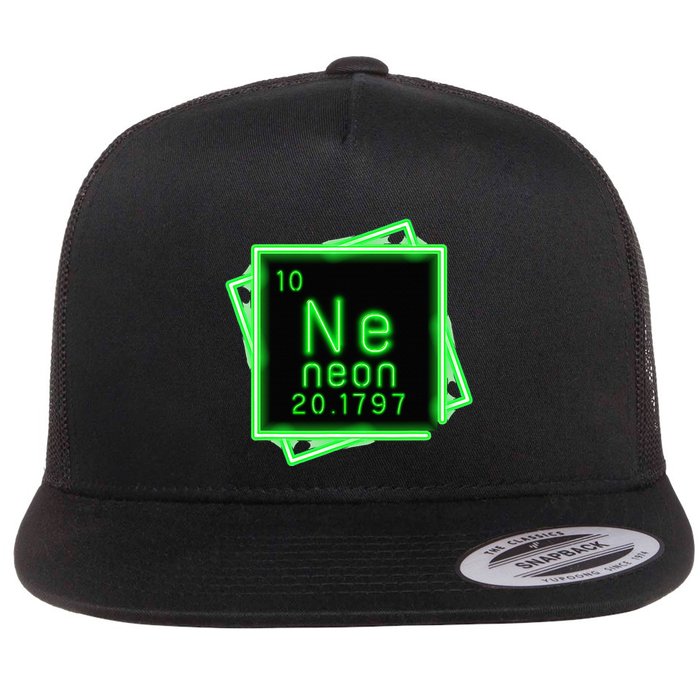 Neon Element Chemistry Periodic Table Science Nerd Flatbill Hat