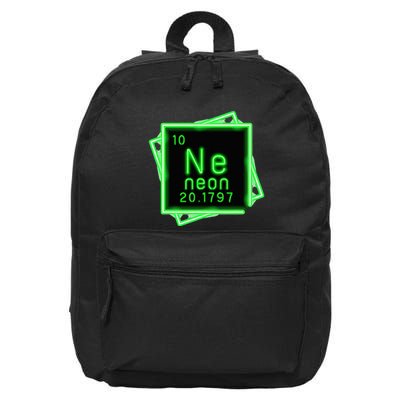 Neon Element Chemistry Periodic Table Science Nerd 16 in Basic Backpack