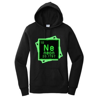 Neon Element Chemistry Periodic Table Science Nerd Women's Pullover Hoodie