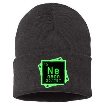 Neon Element Chemistry Periodic Table Science Nerd Sustainable Knit Beanie