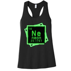 Neon Element Chemistry Periodic Table Science Nerd Women's Racerback Tank