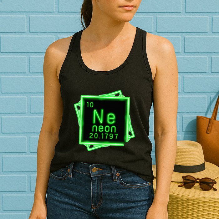 Neon Element Chemistry Periodic Table Science Nerd Womens Tank Top