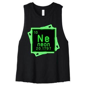 Neon Element Chemistry Periodic Table Science Nerd Women's Racerback Cropped Tank