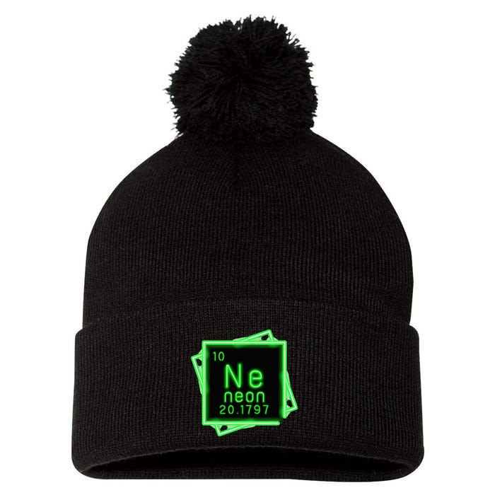 Neon Element Chemistry Periodic Table Science Nerd Pom Pom 12in Knit Beanie