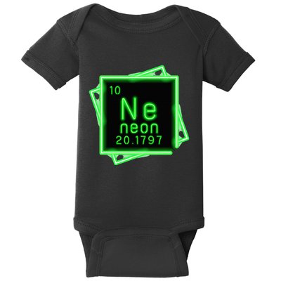Neon Element Chemistry Periodic Table Science Nerd Baby Bodysuit