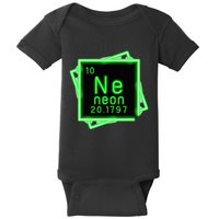 Neon Element Chemistry Periodic Table Science Nerd Baby Bodysuit