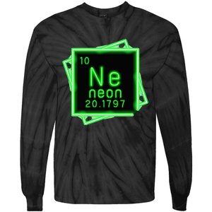 Neon Element Chemistry Periodic Table Science Nerd Tie-Dye Long Sleeve Shirt