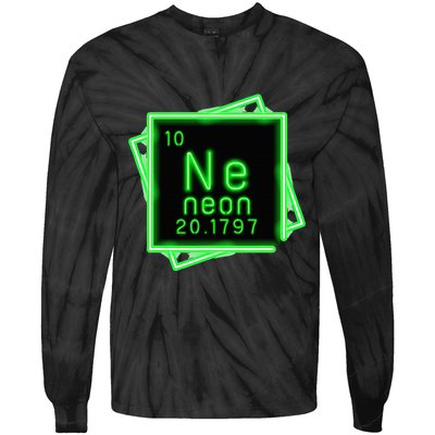 Neon Element Chemistry Periodic Table Science Nerd Tie-Dye Long Sleeve Shirt